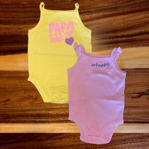 Carter's Yellow and Purple Baby Onesies